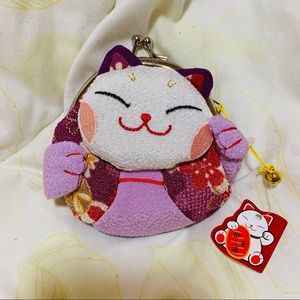 💕 Lucky 🍀 Cat Coin Purse Wallet New